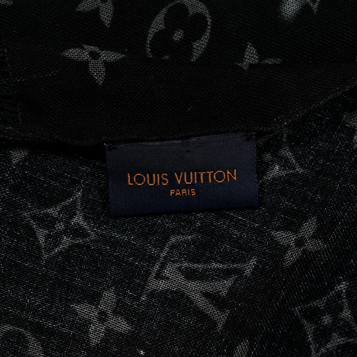 Louis Vuitton Silk Cashmere Monogram Galaxy Shawl Black Multicolor 3 of 3