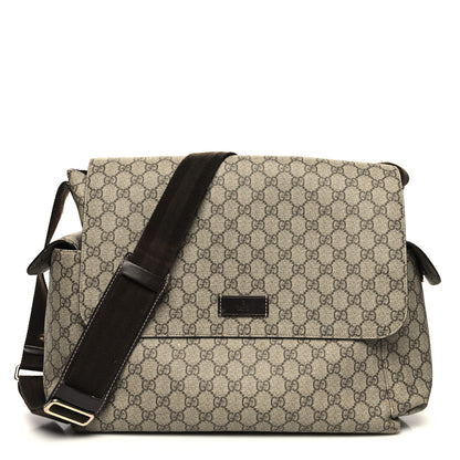 Gucci GG Plus Monogram Messenger Diaper Bag Dark Brown 3 of 13