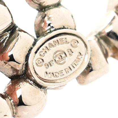 Chanel Baguette Crystal CC Earrings Grey Green 4 of 4