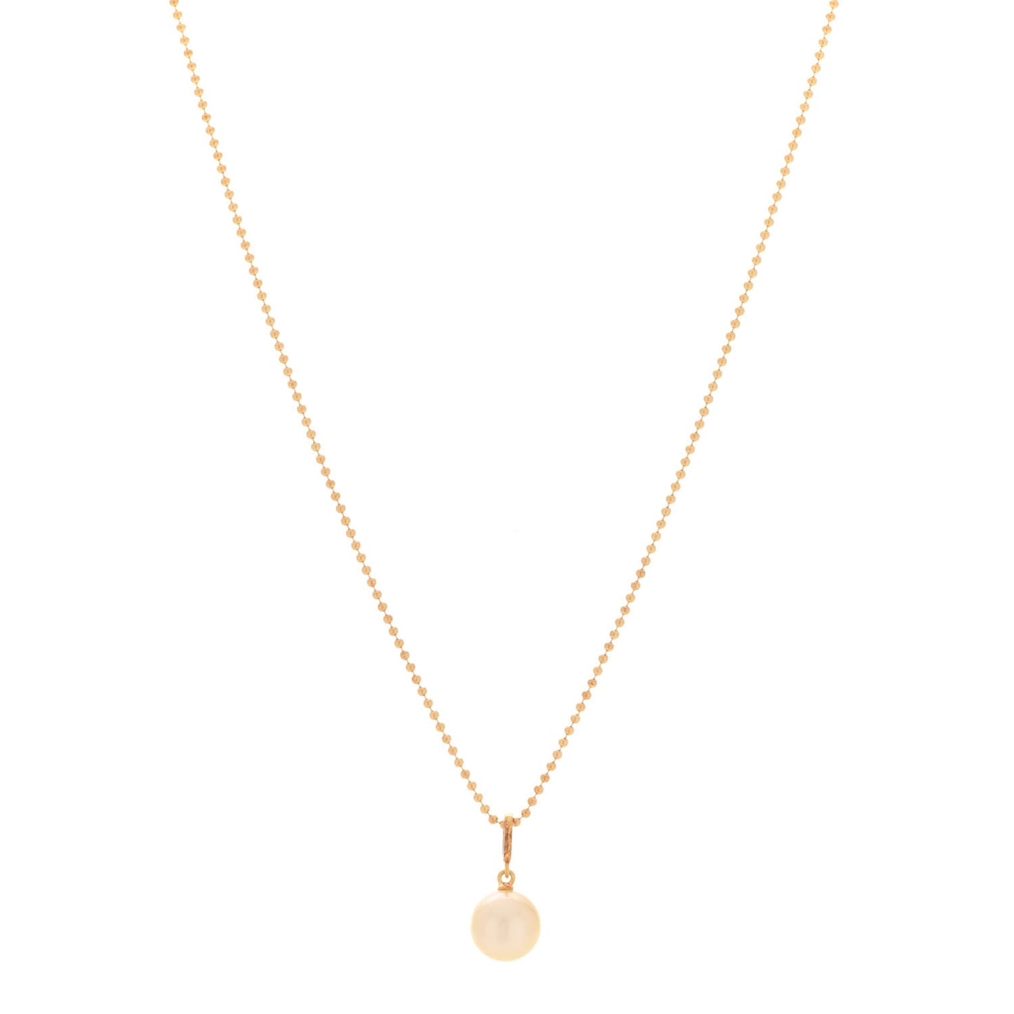 18K Yellow Gold Akoya Pearl 8mm Pendant Necklace