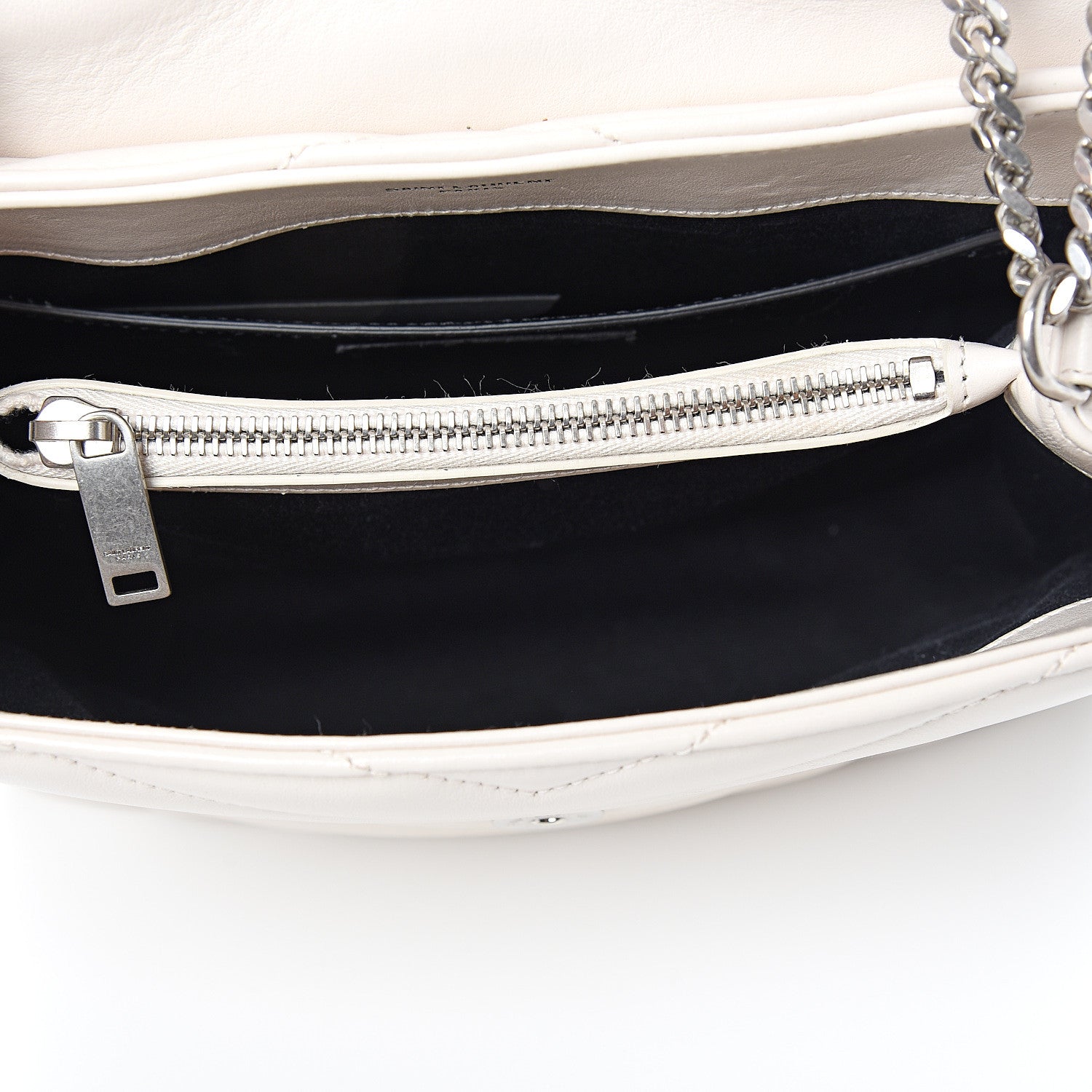 Saint Laurent Calfskin Y Quilted Monogram Small Loulou Chain Satchel Ivory 4 of 9