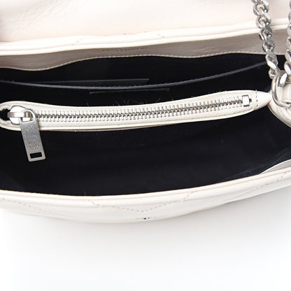 Saint Laurent Calfskin Y Quilted Monogram Small Loulou Chain Satchel Ivory 4 of 9