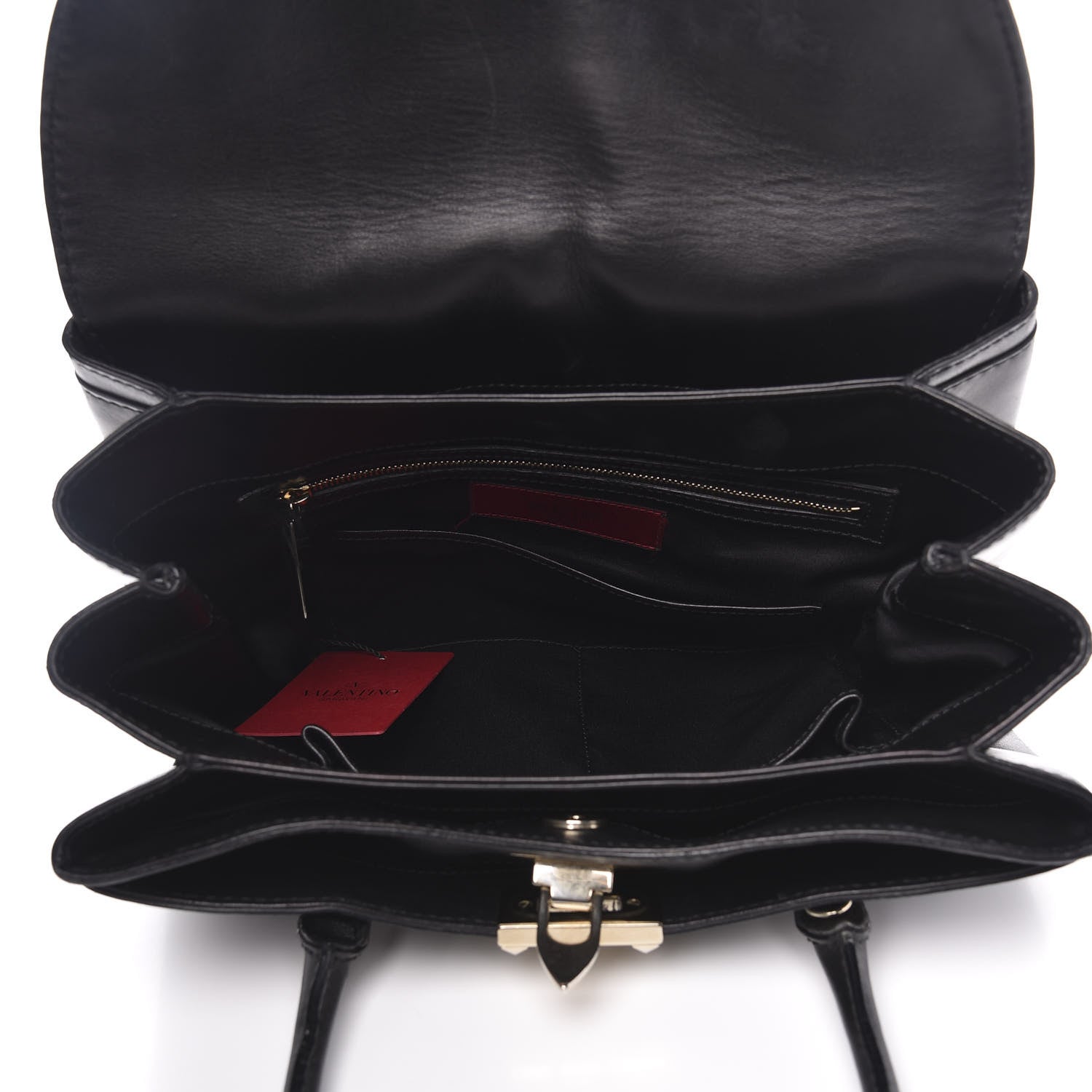 Valentino Garavani Vitello Rockstud Accordion Satchel Black 5 of 16