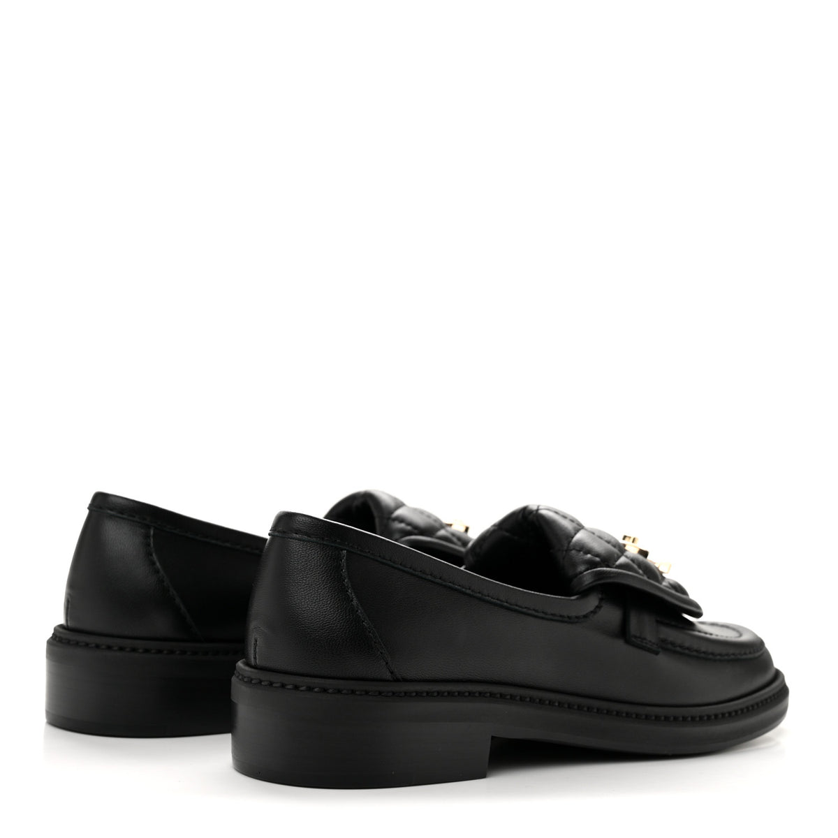 Chanel Lambskin Quilted CC Turnlock Loafers 36 Black 5 of 10