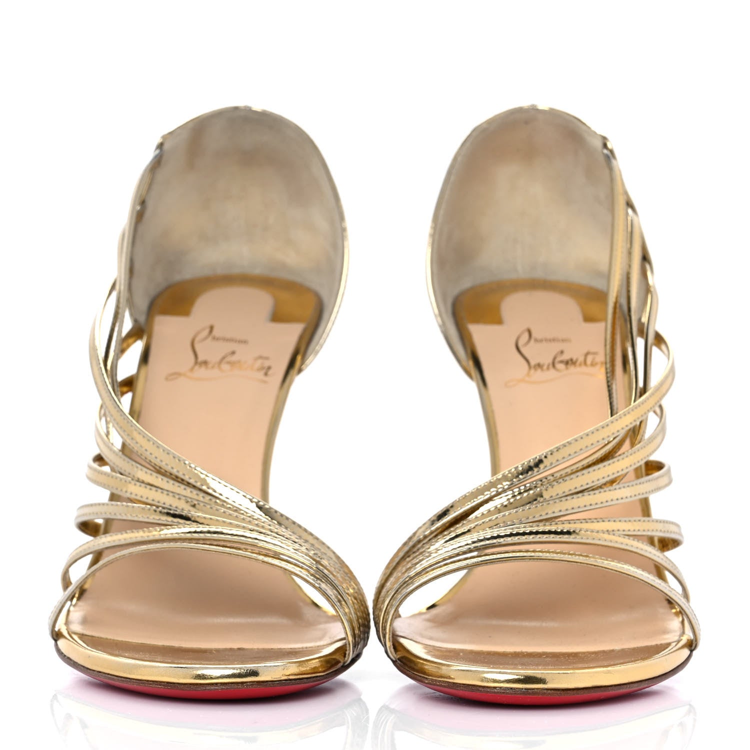 Christian Louboutin Specchio Norina 100 Sandals 39 Gold 2 of 8