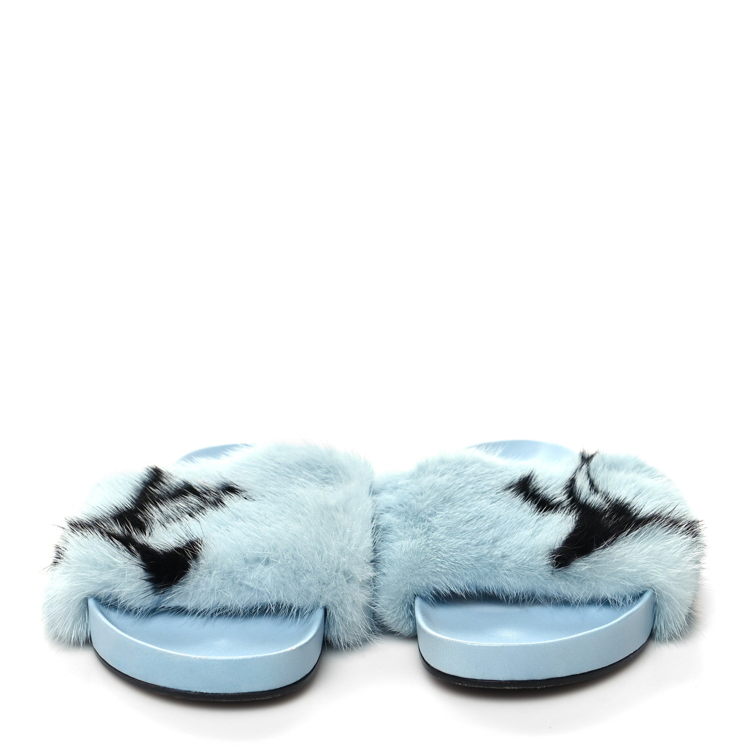 Louis Vuitton Mink Fur Bom Dia Flat Mules 38 Blue 2 of 8