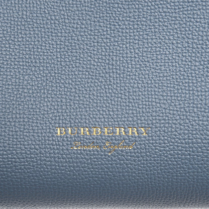 Burberry Derby Calfskin House Check Medium Banner Tote Slate Blue 9 of 9