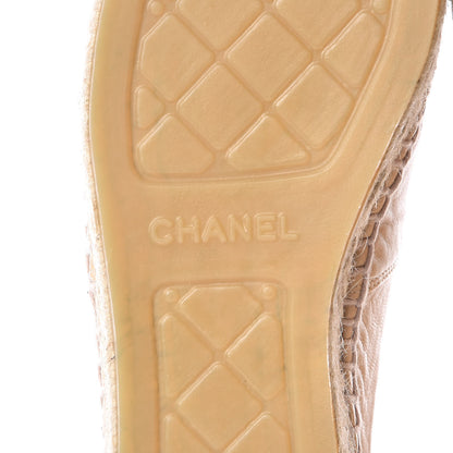 Chanel Lambskin CC Espadrilles 38 Beige Black 6 of 11