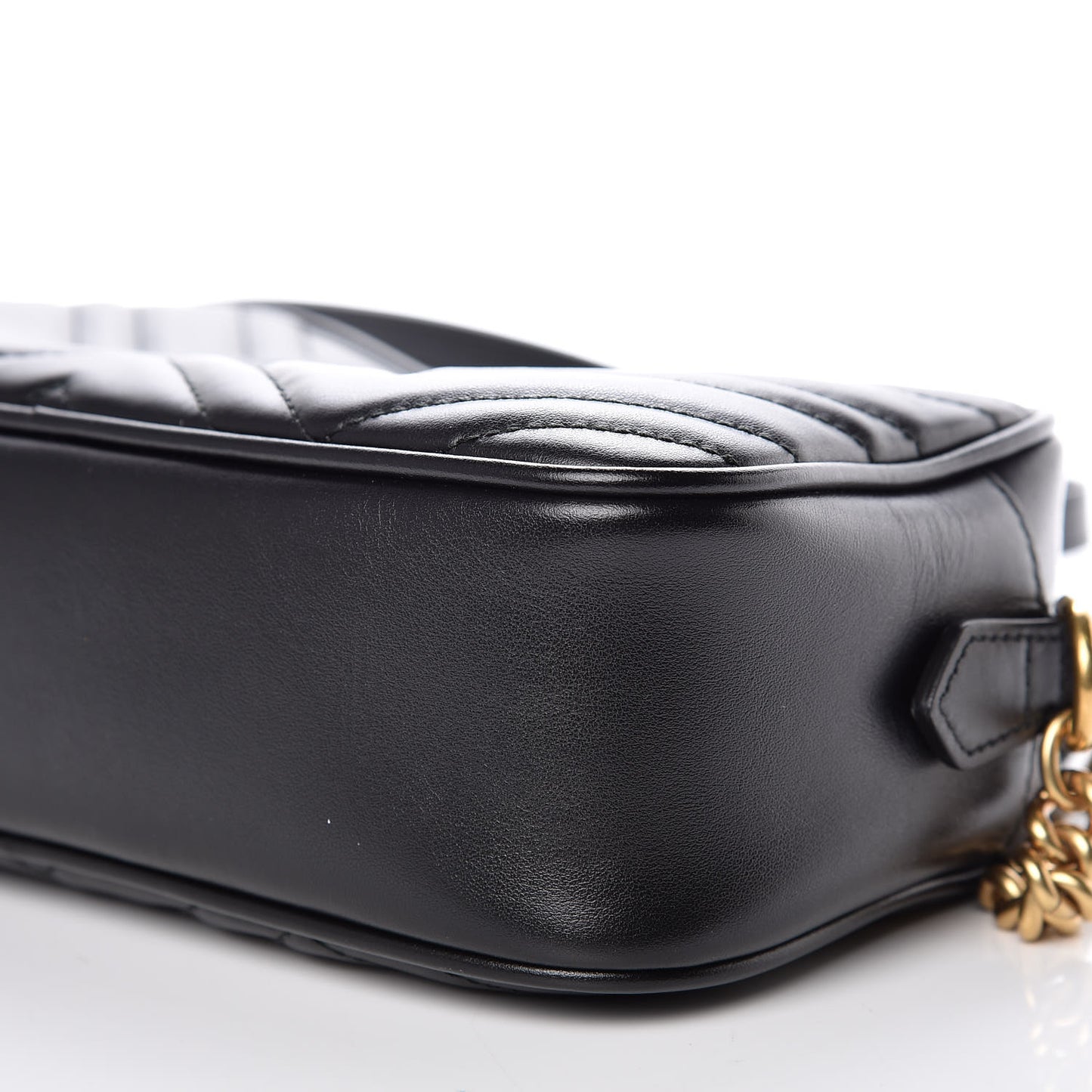 Calfskin Matelasse Small GG Marmont Chain Shoulder Bag Black