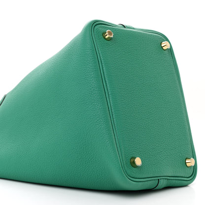 Hermes Taurillon Maurice Picotin Lock 18 PM Vert Jade 9 of 11