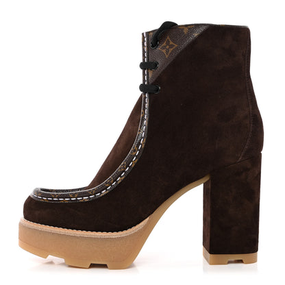 Louis Vuitton Suede Monogram Ankle Boots 40 1 of 16