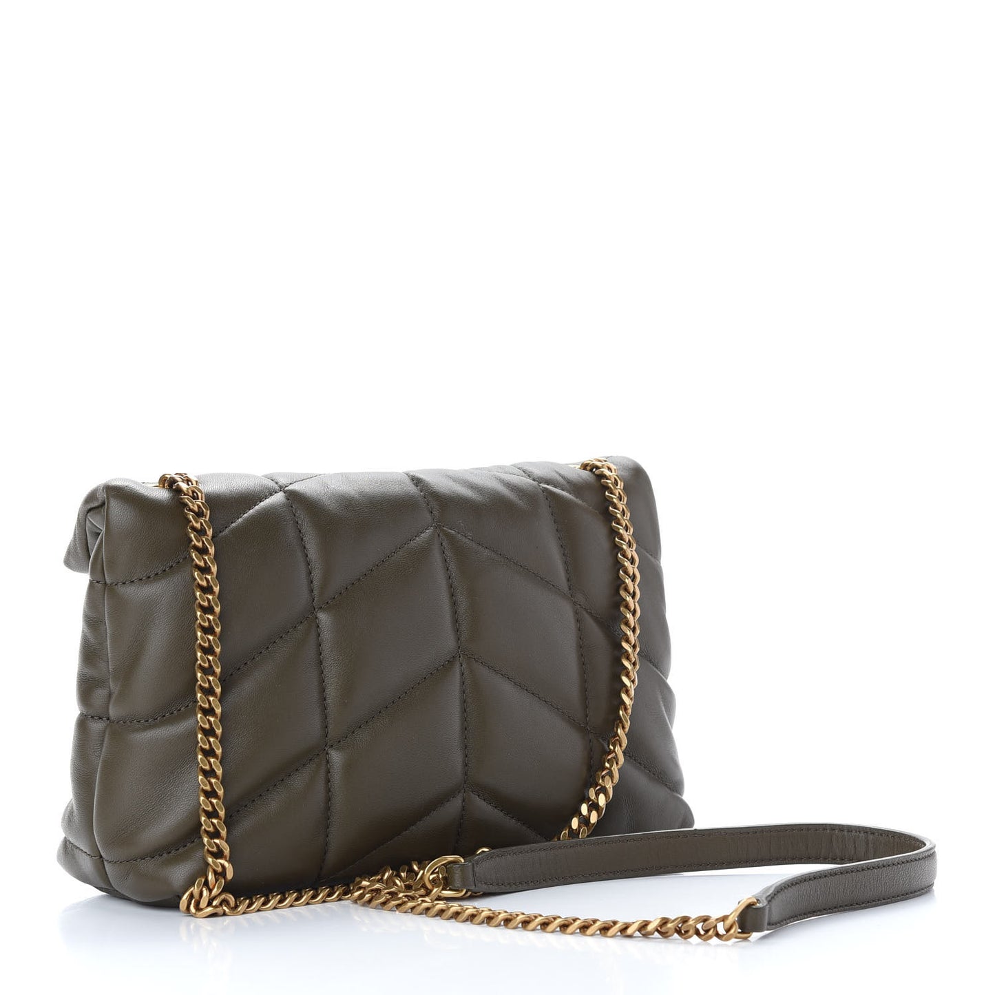 Calfskin Quilted Toy Loulou Puffer Monogram Chain Satchel Seaweed