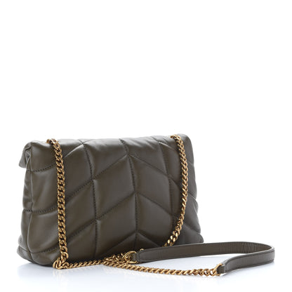 Saint Laurent Calfskin Quilted Toy Loulou Puffer Monogram Chain Satchel Seaweed 3 of 10
