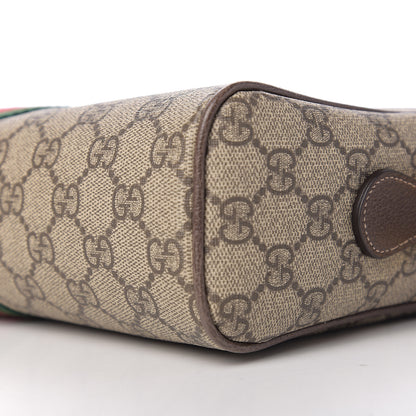 Gucci GG Supreme Monogram Web Small Ophidia Shoulder Bag Brown 8 of 9