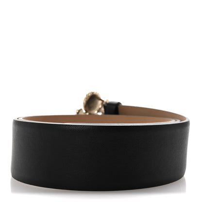 Chanel Calfskin Pearl Crystal CC Belt 85/34 Black Gold 2 of 7