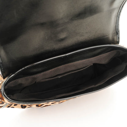 Fendi Calf Hair Leopard Printed B Bag Black 5 of 8