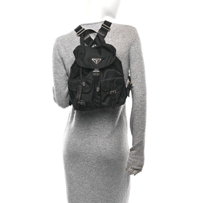 Prada Re-Nylon Vela Saffiano Small Backpack Black 2 of 9