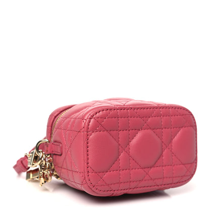 Christian Dior Lambskin Cannage Micro Vanity Case Strawberry Pink 3 of 11