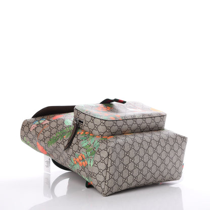 Gucci GG Supreme Monogram Tian Web Single Buckle Backpack Beige Multicolor New Acero 4 of 7