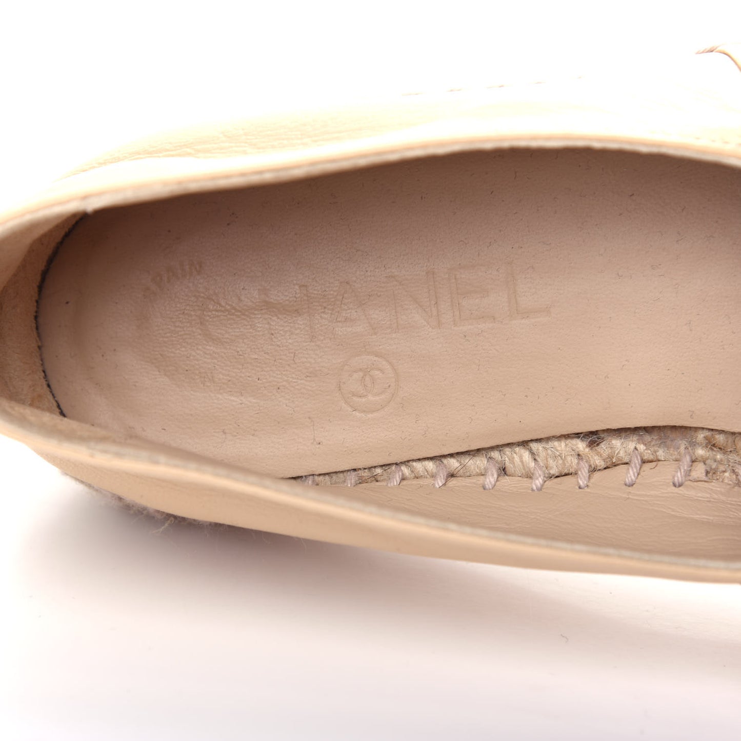 Lambskin CC Espadrilles 38 Beige Black