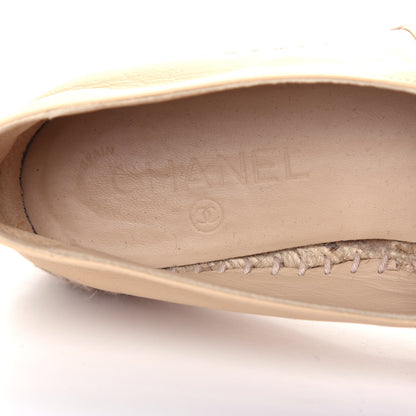 Chanel Lambskin CC Espadrilles 38 Beige Black 8 of 11