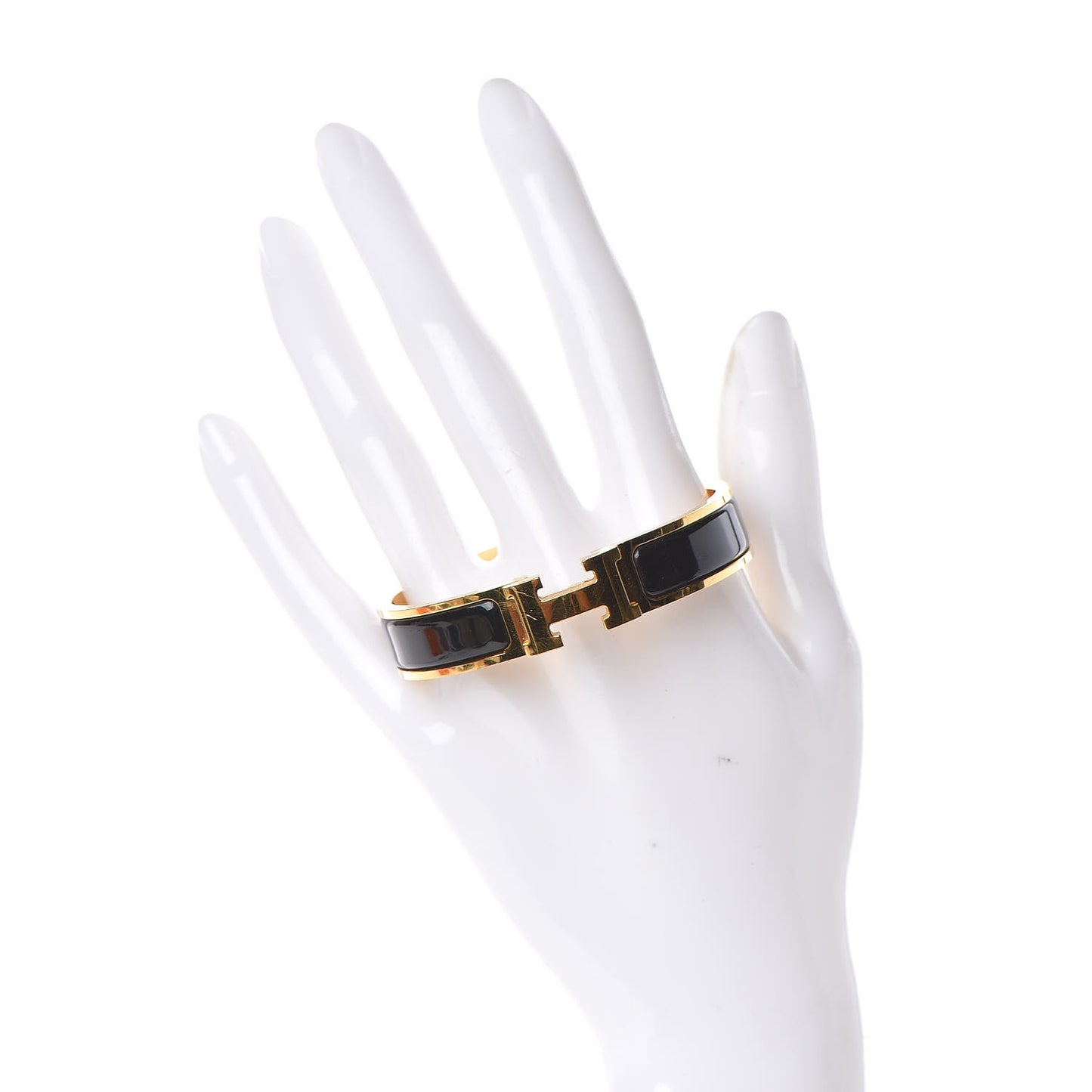 Enamel Narrow Clic Clac H Bracelet PM Black