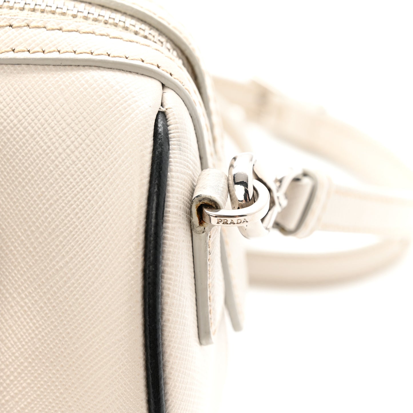 Saffiano Lux Top Handle Crossbody Bag White