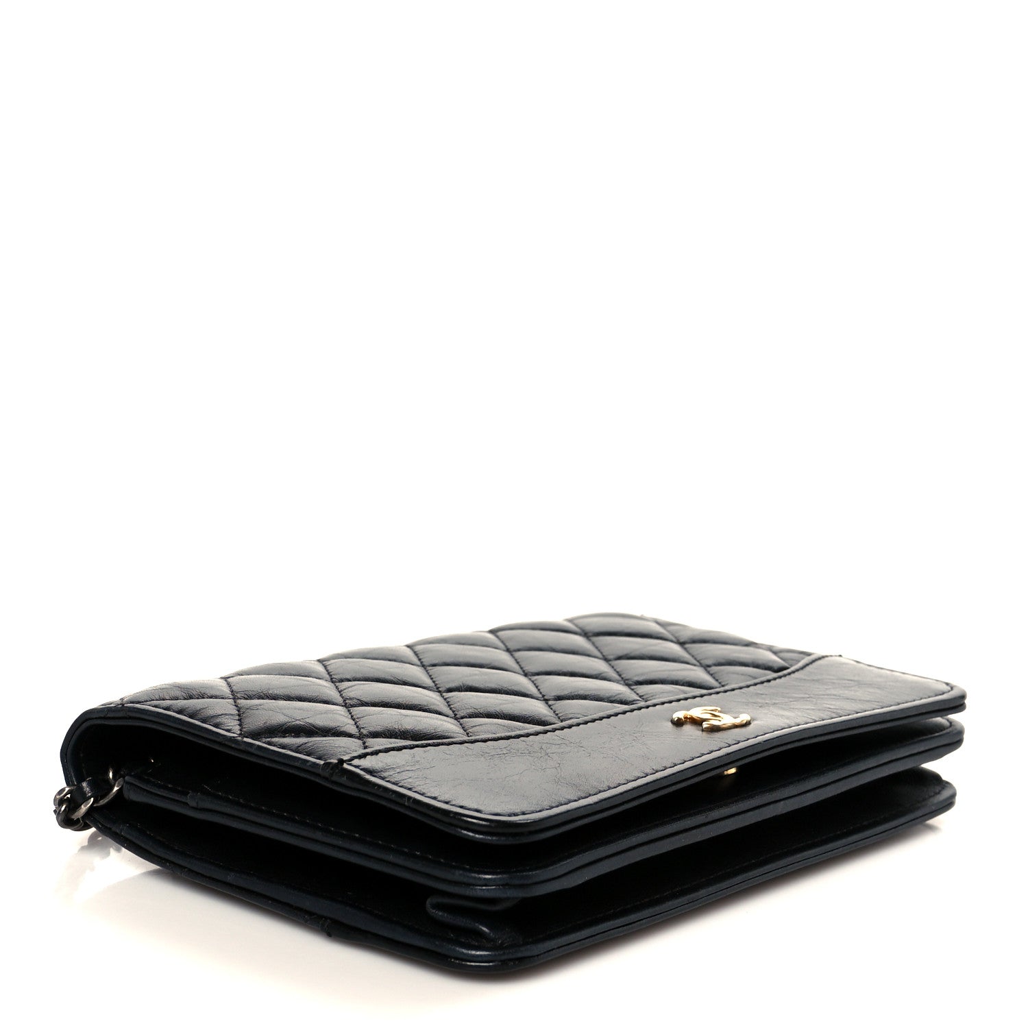 Chanel Aged Calfskin Quilted Gabrielle Wallet On Chain WOC Black 4 of 11