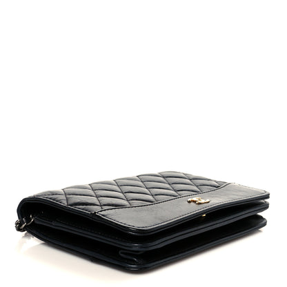 Chanel Aged Calfskin Quilted Gabrielle Wallet On Chain WOC Black 4 of 11
