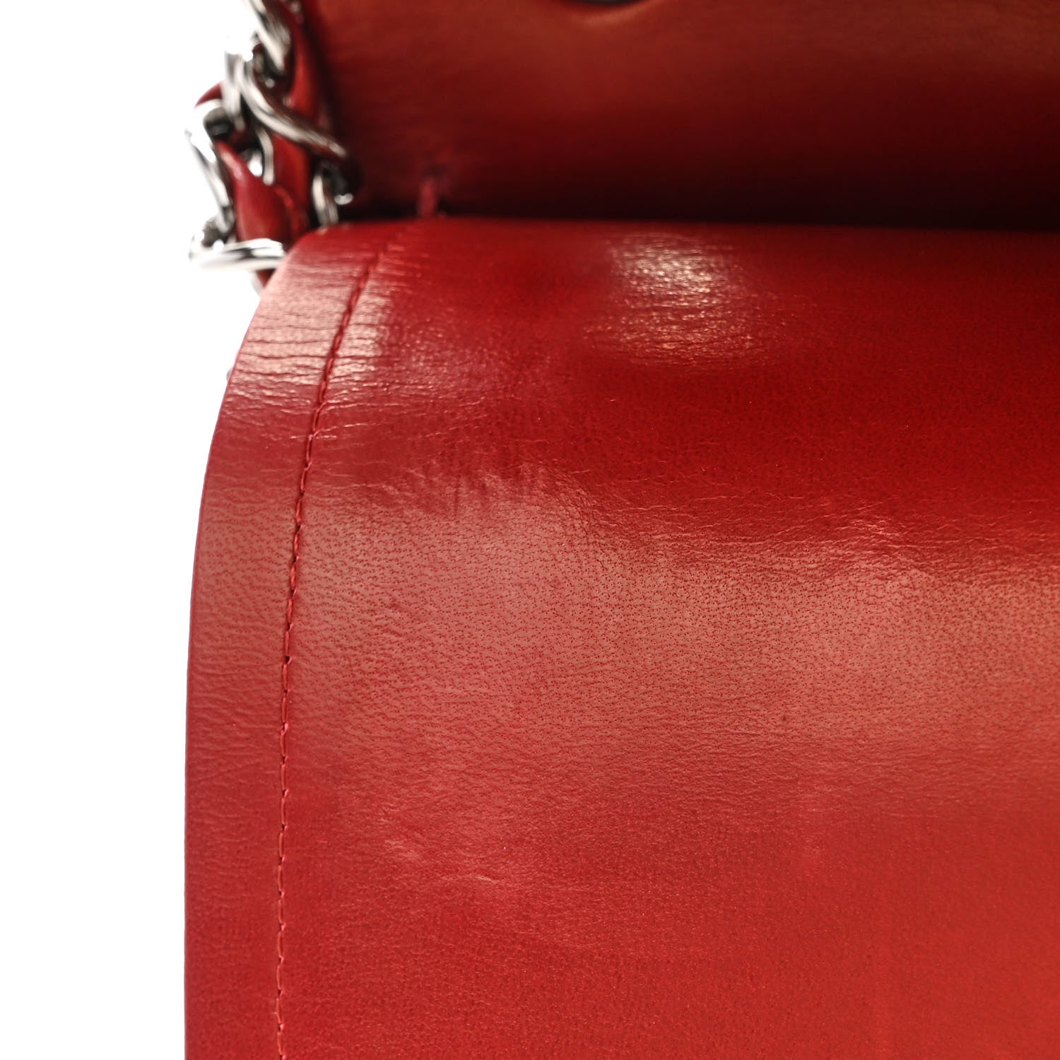 Chanel Lambskin Quilted Jumbo Double Flap Red 11 of 13