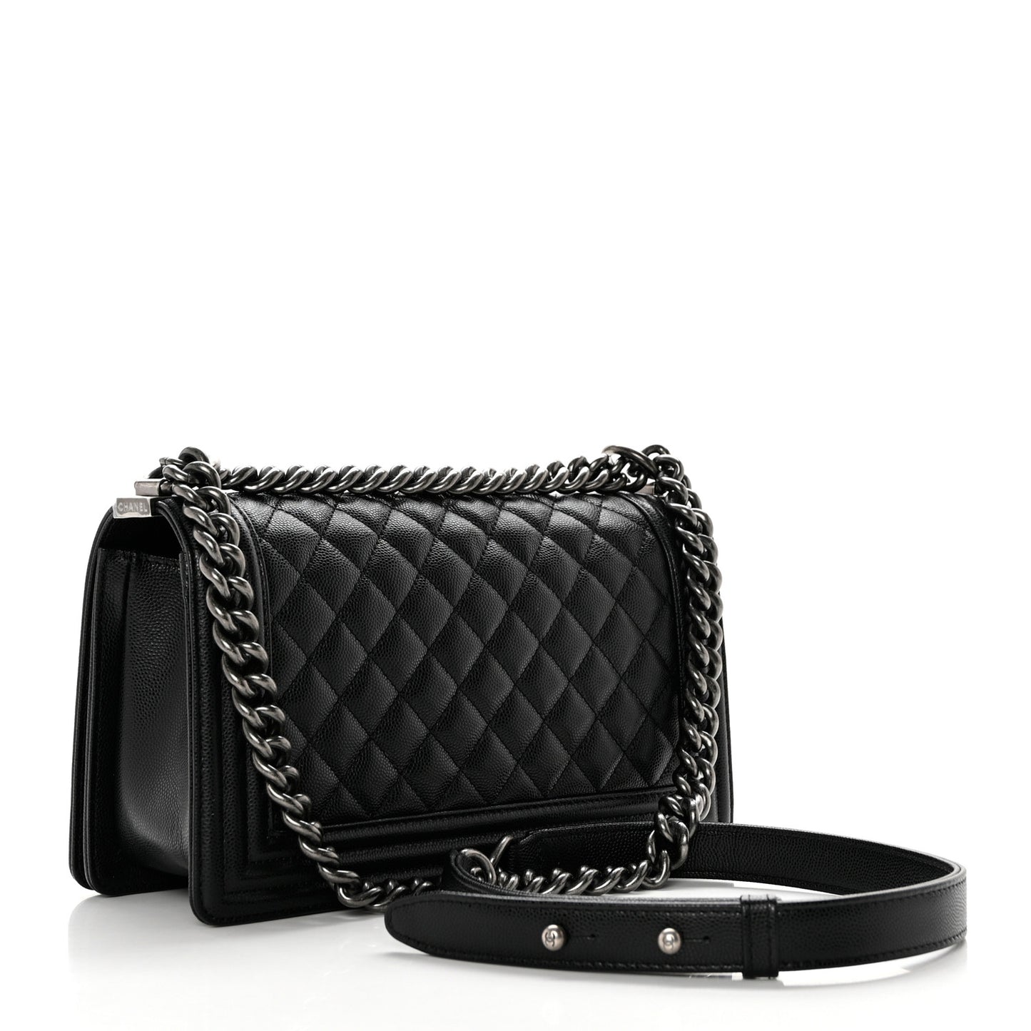 Caviar Quilted Medium Boy Flap Black