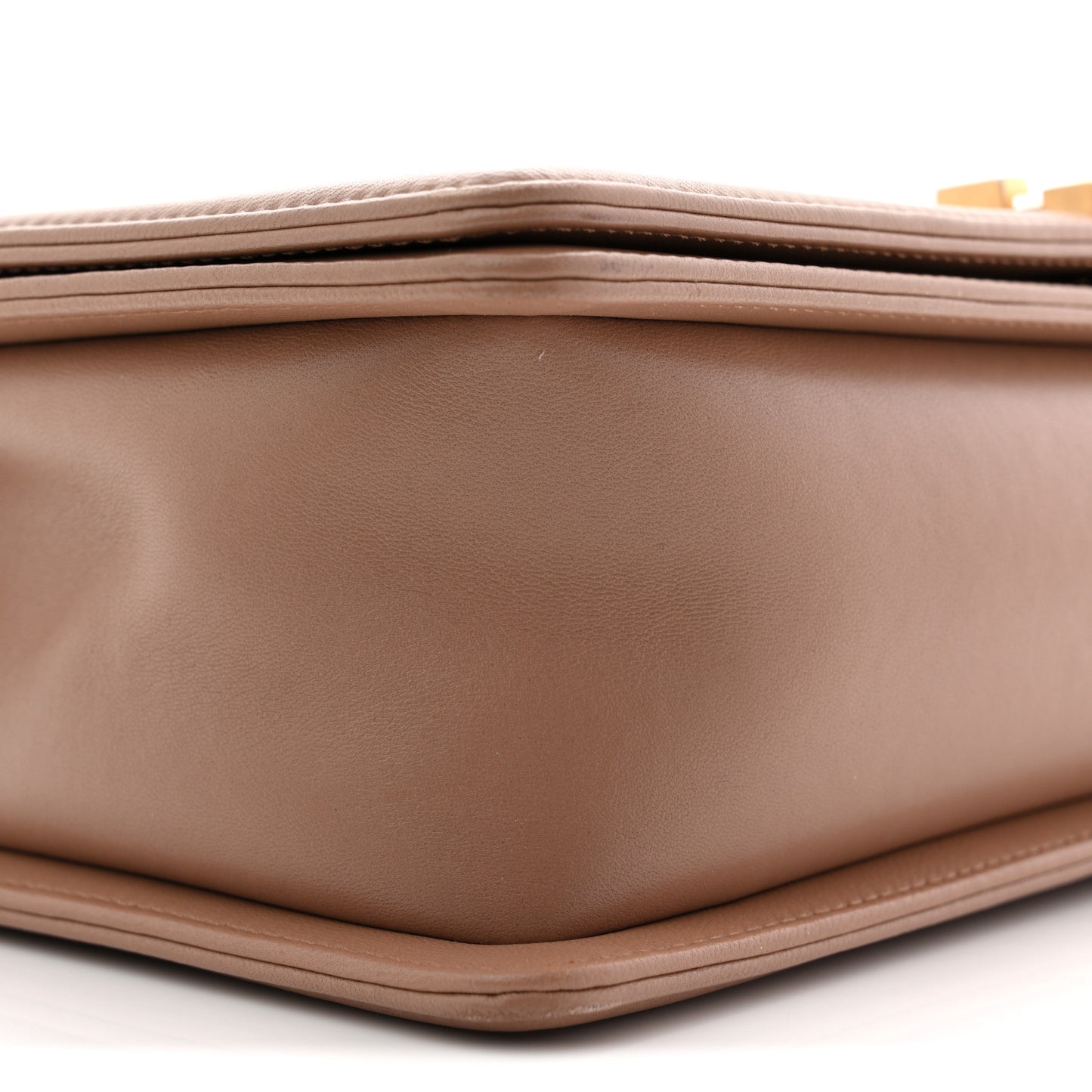 Calfskin Chevron Quilted New Medium Boy Flap Beige