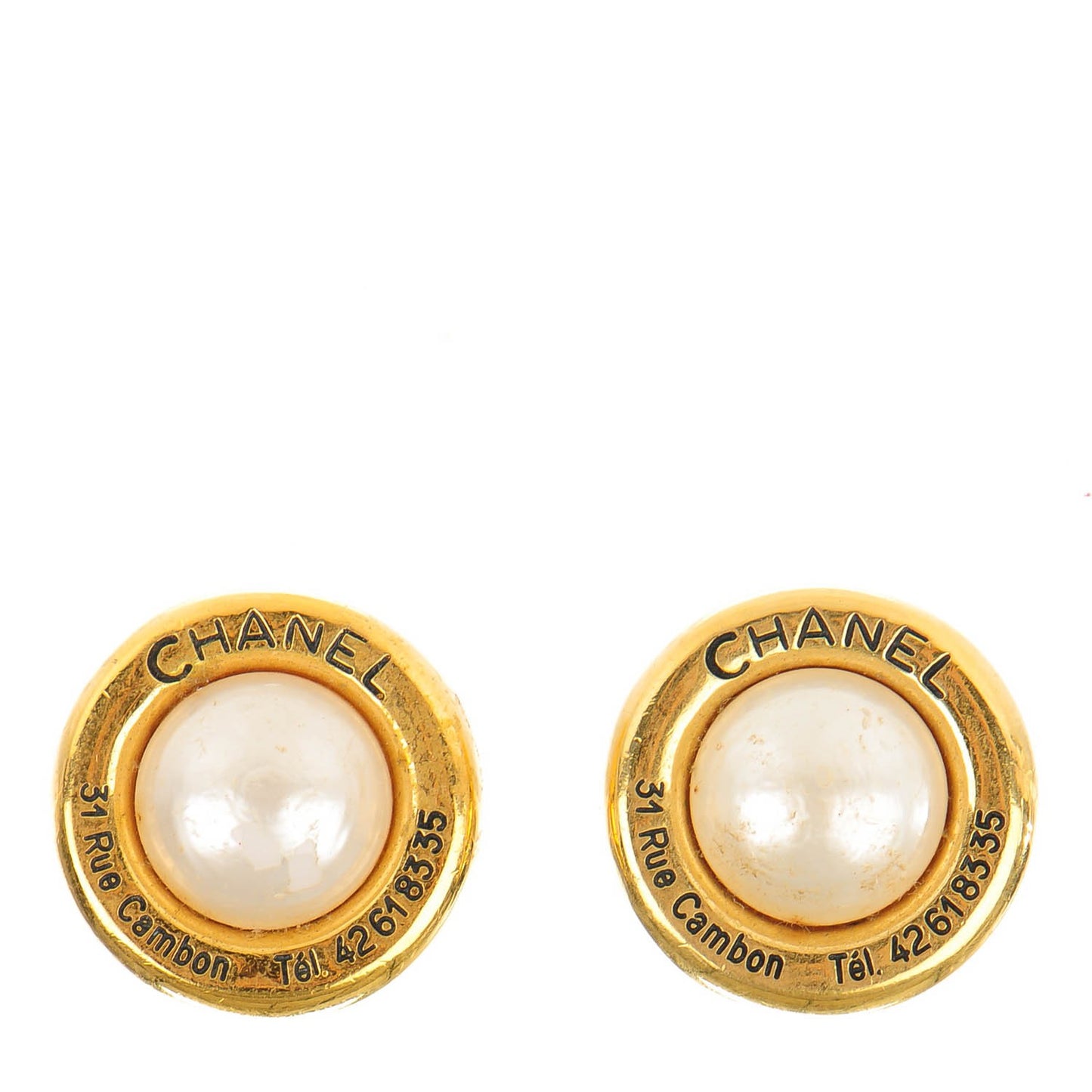 Pearl Rue Cambon Clip On Earrings Gold