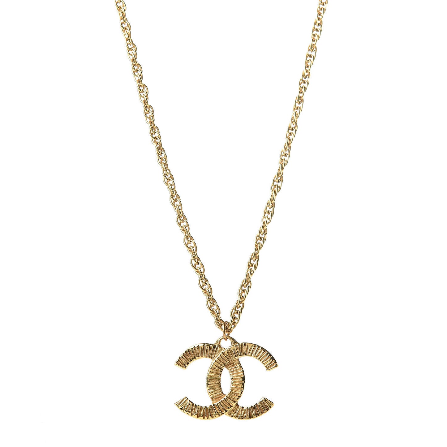 CC Short Chain Pendant Necklace Gold