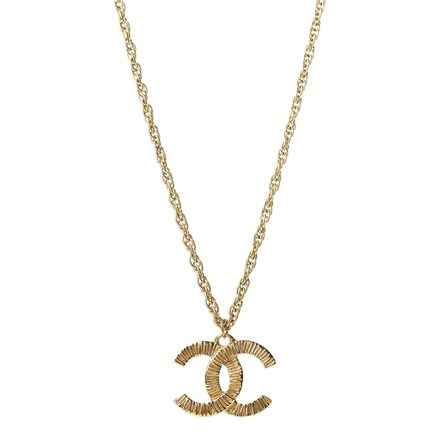 Chanel CC Short Chain Pendant Necklace Gold 1 of 6
