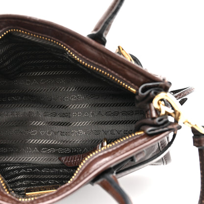 Prada Glossy Calfskin Triangle Mini Bonnie Shoulder Bag Moro 5 of 10