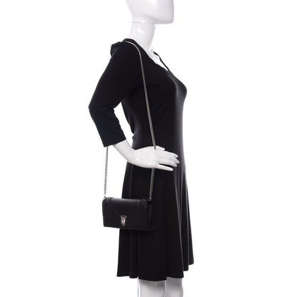 Christian Dior Grained Calfskin Diorama Croisiere Chain Wallet Black 3 of 11