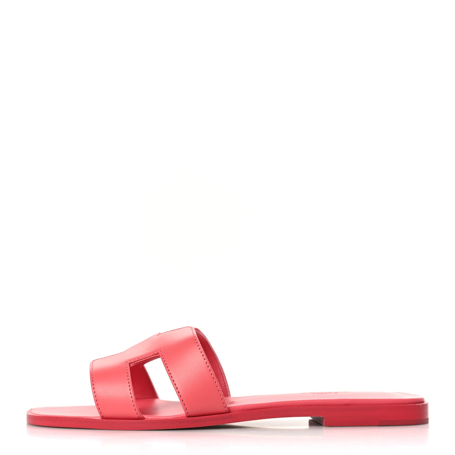 Hermes Box Calfskin Oran Sandals 39 Rose Boise 1 of 8