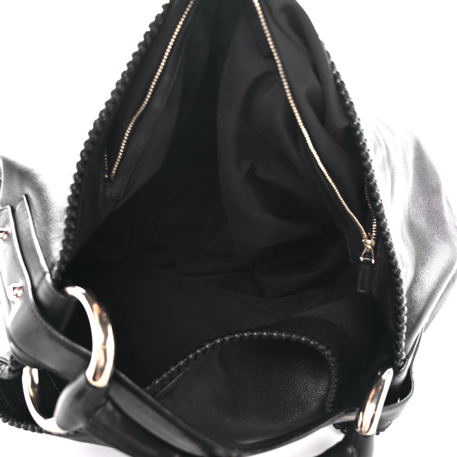 Gucci Calfskin Large Horsebit Chain Hobo Black 5 of 9