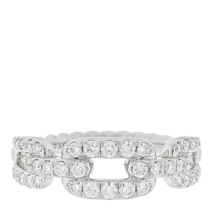 David Yurman 18K White Gold Diamond 7mm Stax Chain Link Pave Ring 54 7 1 of 3