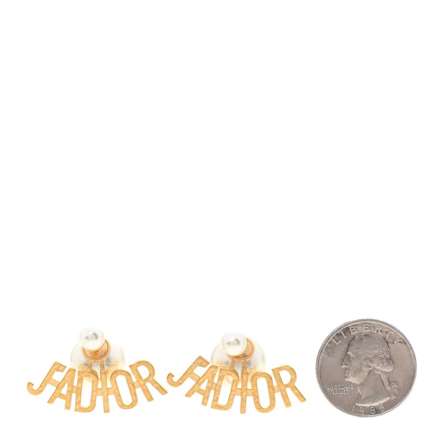 Christian Dior Metal Pearl J'Adior Tribal Earrings Gold 2 of 5