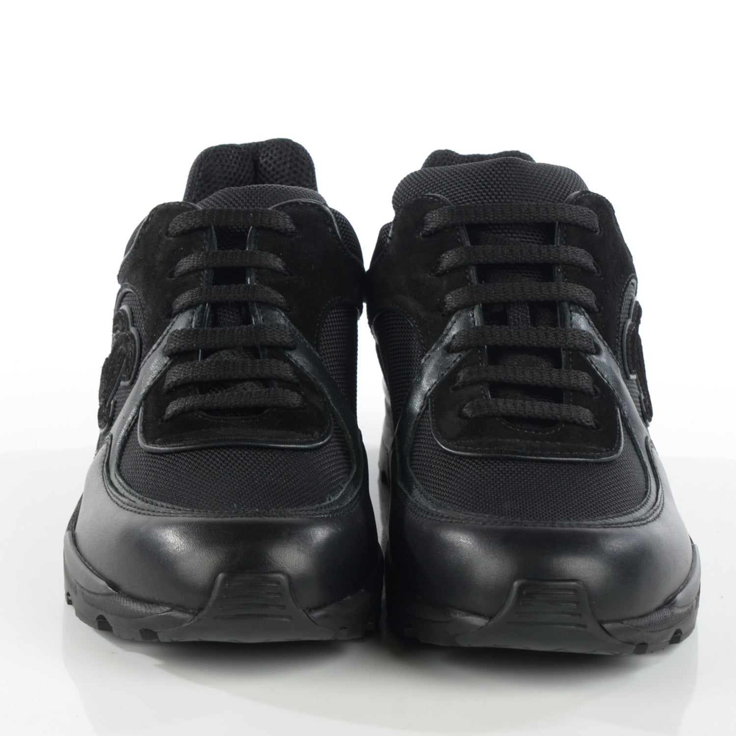 Chanel Suede Calfskin CC Sneakers 36 Black 2 of 7
