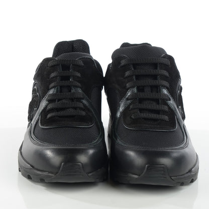 Chanel Suede Calfskin CC Sneakers 36 Black 2 of 7