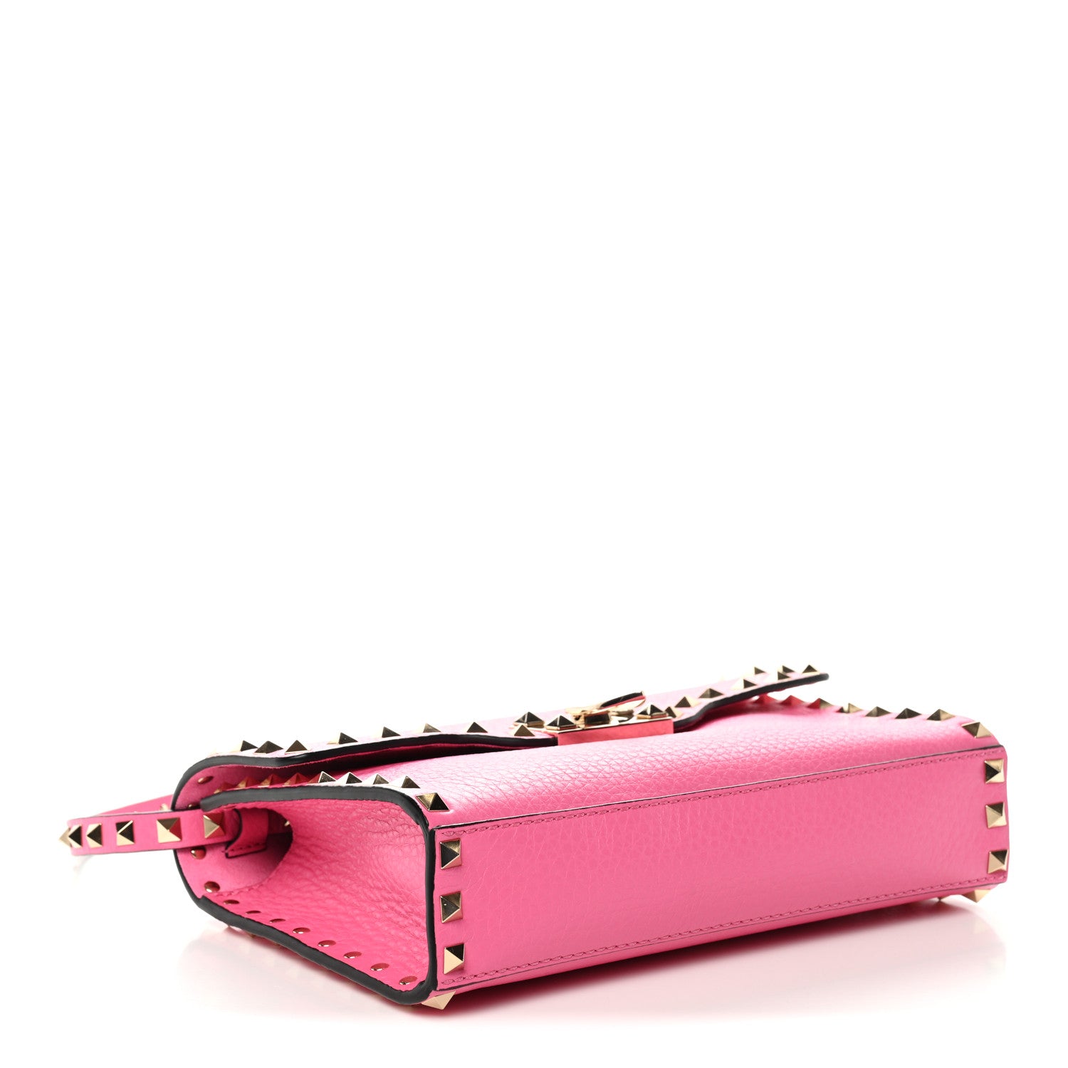 Valentino Garavani Pebbled Calfskin Medium Rockstud Flip Lock Crossbody Bag Feminine Pink 4 of 9