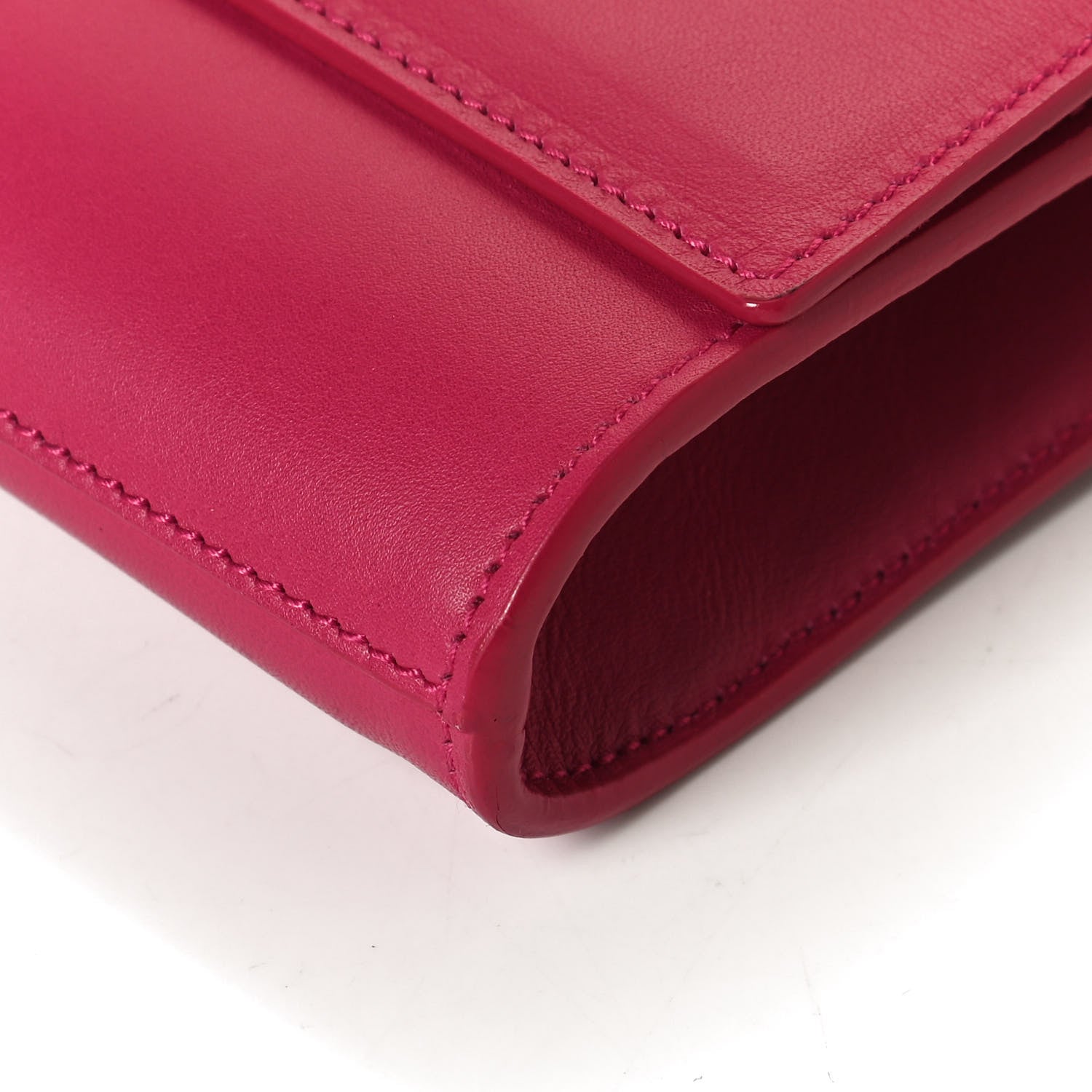 Saint Laurent Calfskin Classic Y Ligne Clutch Fuchsia 11 of 12