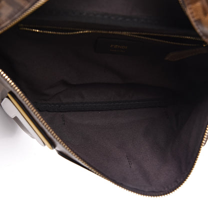 Fendi X FILA Glazed Fabric Vitello Century FF 1974 Mania Belt Bag Mogano Panna White 6 of 13