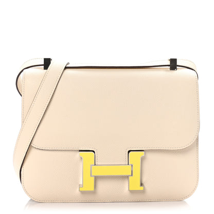 Hermes Epsom Enamel Constance 1-24 Nata Jaune Citron 1 of 11