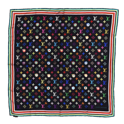 Louis Vuitton Silk Multicolor Eye Love Scarf Black 1 of 7
