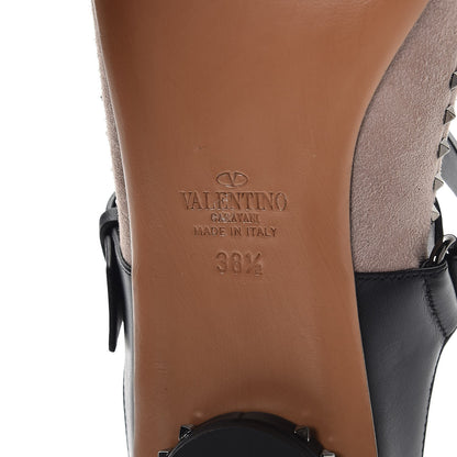 Valentino Garavani Suede Soul Rockstud Strappy Ballerina Flats 38.5 Poudre Black 7 of 11