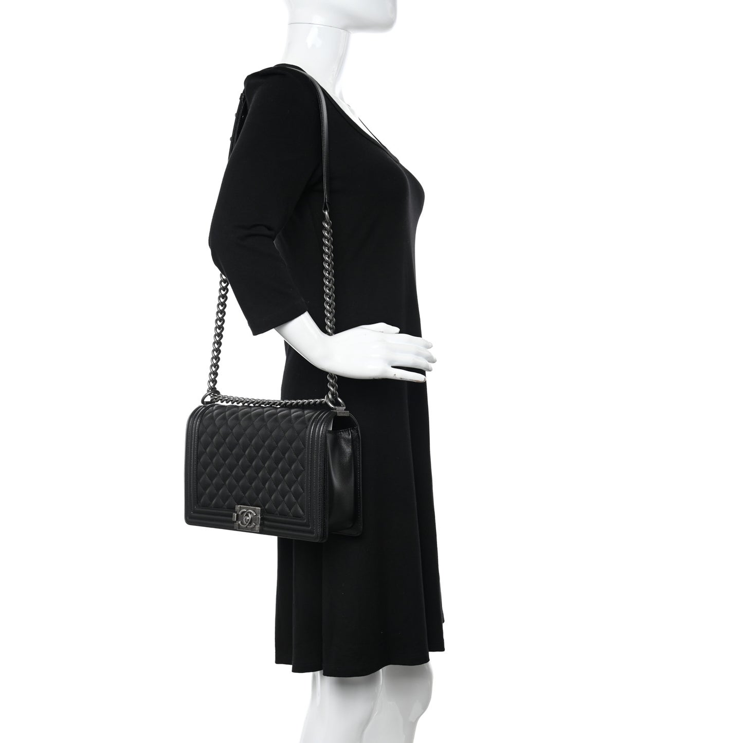 Caviar Quilted New Medium Boy Flap Black